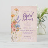 Boho Wildflower Bridal, Baby shower, Verjaardag Kaart (Staand voorkant)