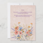 Boho Wildflower Bridal, Baby shower, Verjaardag Kaart (Achterkant)