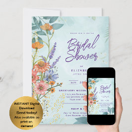 Boho Wildflower Bridal, Baby shower, Verjaardag Kaart