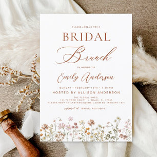 Boho Wildflower Bridal Brunch Uitnodiging