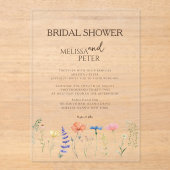 Boho Wildflower Bridal Shower Invitation Acryl Uitnodigingen (Voorkant)