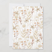Boho Wildflower Bridal Shower Invitation Kaart (Achterkant)