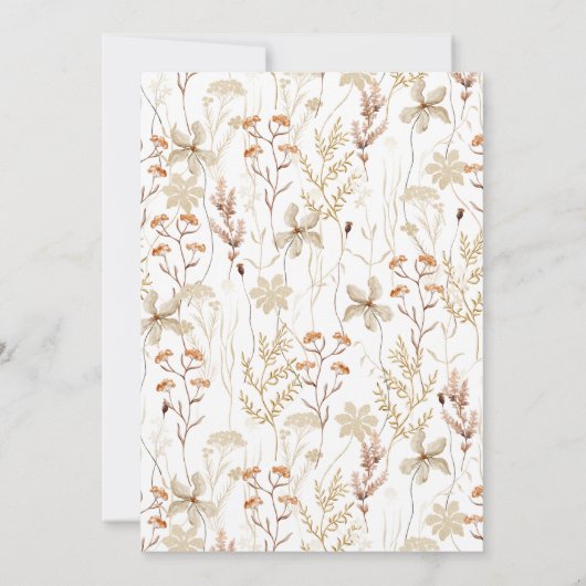 Boho Wildflower Bridal Shower Invitation Kaart (Achterkant)