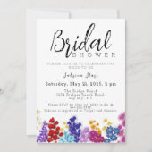 Boho Wildflower Bridal Shower Invitation Kaart (Voorkant)