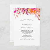 Boho Wildflower Bridal Shower Invitation Kaart (Voorkant / Achterkant)