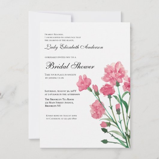 Boho Wildflower Bridal Shower Invitation Kaart (Voorkant)