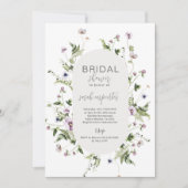 Boho Wildflower Bridal Shower Invitation Kaart (Voorkant)
