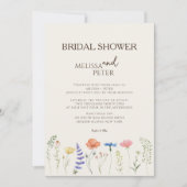 Boho Wildflower Bridal Shower Invitation Kaart (Voorkant)