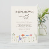 Boho Wildflower Bridal Shower Invitation Kaart (Staand voorkant)
