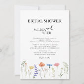 Boho Wildflower Bridal Shower Invitation Kaart (Voorkant)