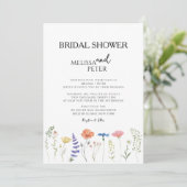Boho Wildflower Bridal Shower Invitation Kaart (Staand voorkant)