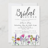 Boho Wildflower Bridal Shower Invitation Kaart (Voorkant)