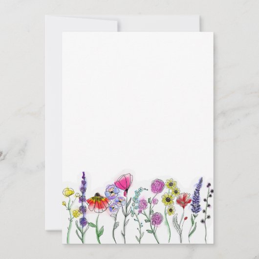 Boho Wildflower Bridal Shower Invitation Kaart (Achterkant)