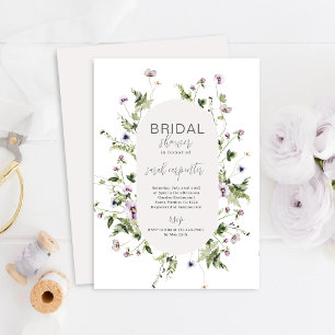 Boho Wildflower Bridal Shower Invitation Kaart