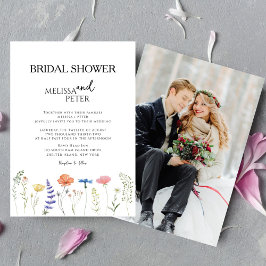 Boho Wildflower Bridal Shower Invitation Kaart