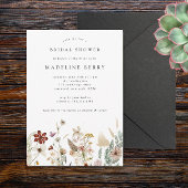 Boho Wildflower Bridal Shower Invitation Kaart