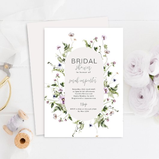 Boho Wildflower Bridal Shower Invitation Kaart
