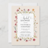 Boho Wildflower Bridal Shower Invitation Kaart (Voorkant)