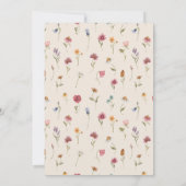 Boho Wildflower Bridal Shower Invitation Kaart (Achterkant)
