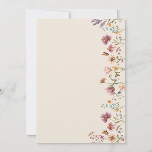 Boho Wildflower Bridal Shower Invitation Save The Date (Achterkant)