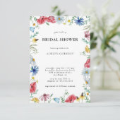 Boho Wildflower Bridal Shower  Kaart (Staand voorkant)