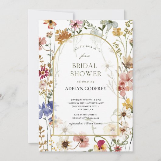 Boho Wildflower Bridal Shower Kaart (Voorkant)
