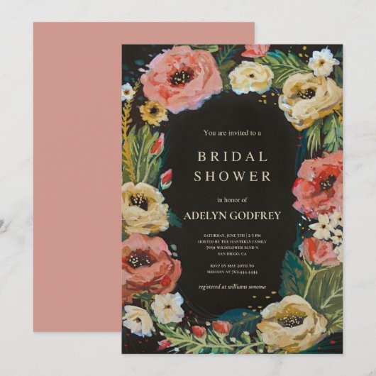  Boho Wildflower Bridal Shower Kaart (Voorkant / Achterkant)