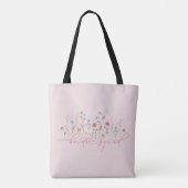 Boho Wildflower Bride Squad Tote Bag (Achterkant)