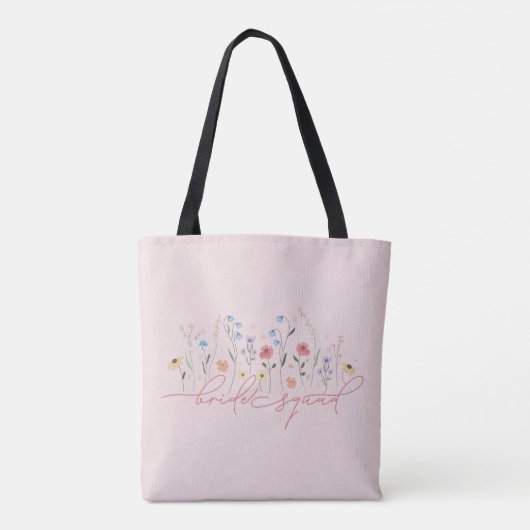 Boho Wildflower Bride Squad Tote Bag (Achterkant)