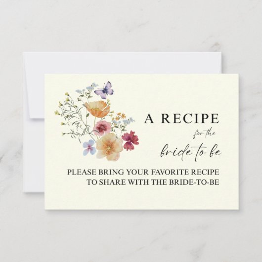 Boho Wildflower "Bride to Be" Recept Aanvraag Kaar RSVP Kaartje (Voorkant)