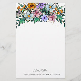 Boho Wildflower   Briefpapier papier van Floral
