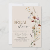 Boho Wildflower Bruidsfeest - Rustieke Bloementuin Kaart (Voorkant)