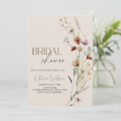 Boho Wildflower Bruidsfeest - Rustieke Bloementuin Kaart (Staand voorkant)