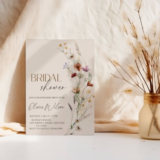 Boho Wildflower Bruidsfeest - Rustieke Bloementuin Kaart