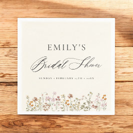 Boho Wildflower Bruidsfeest Tuin Script Servet