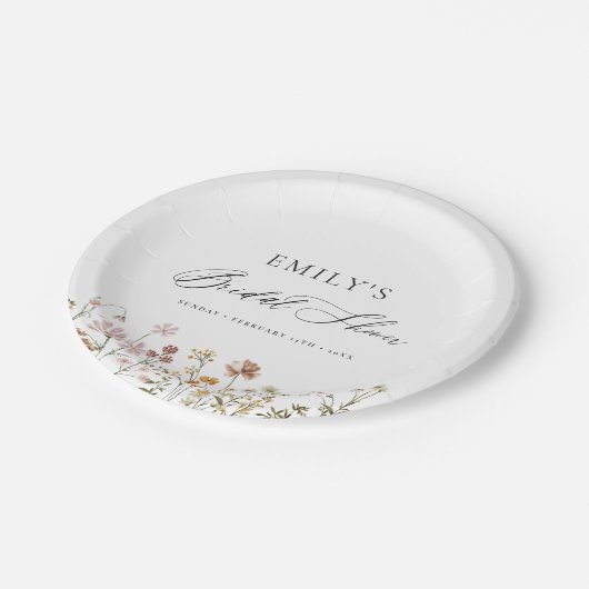 Boho Wildflower Bruidssalon Tuin Script Papieren Bordje (Gekanteld)