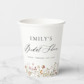 Boho Wildflower Bruidsshower Tuin Script Papieren Bekers (Voorkant)