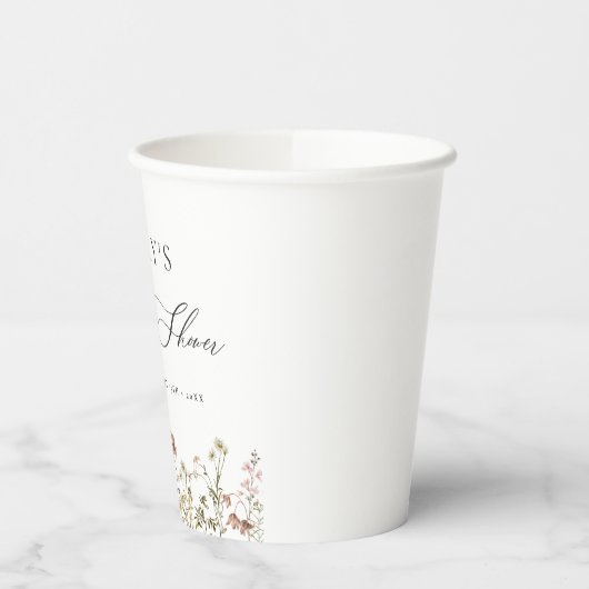 Boho Wildflower Bruidsshowertuin Script Papieren Bekers (Links)