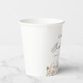 Boho Wildflower Bruidsshowertuin Script Papieren Bekers (Rechts)
