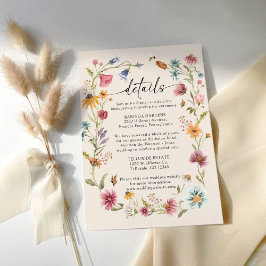 Boho Wildflower Bruiloft Behuizing Kaart