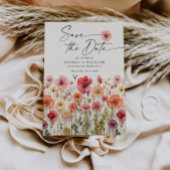 Boho Wildflower Bruiloft Bewaar de datum Kaart