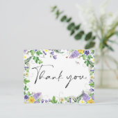 Boho Wildflower bruiloft dank u Briefkaart (Staand voorkant)