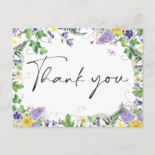 Boho Wildflower bruiloft dank u Briefkaart (Voorkant)