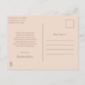 Boho Wildflower bruiloft dank u Briefkaart (Achterkant)