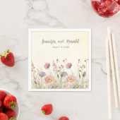 Boho Wildflower bruiloft gepersonaliseerd papier s Servet (Insitu)