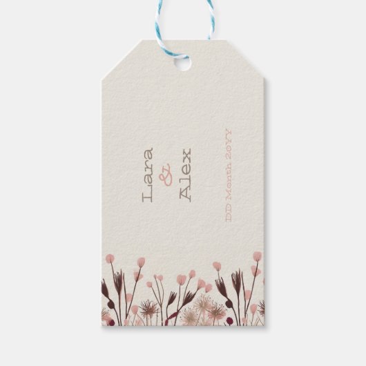 Boho Wildflower bruiloft gunst labels Cadeaulabel (Voorkant)