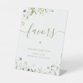 Boho Wildflower bruiloft gunsten neem er een Reclamebord Met Voetstuk (Voorkant)