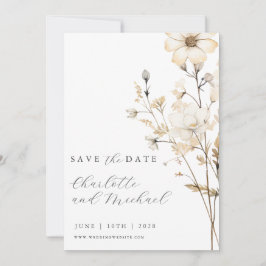 Boho Wildflower bruiloft | Ivoor Save The Date
