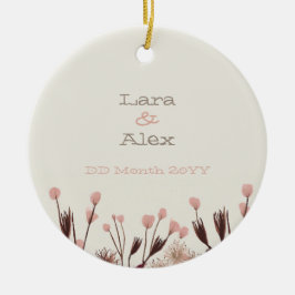 Boho Wildflower Bruiloft Jubileum Ornament