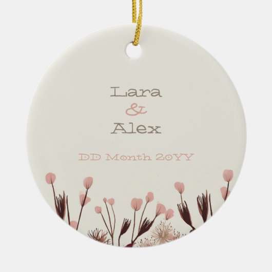 Boho Wildflower Bruiloft Jubileum Ornament (Voorkant)